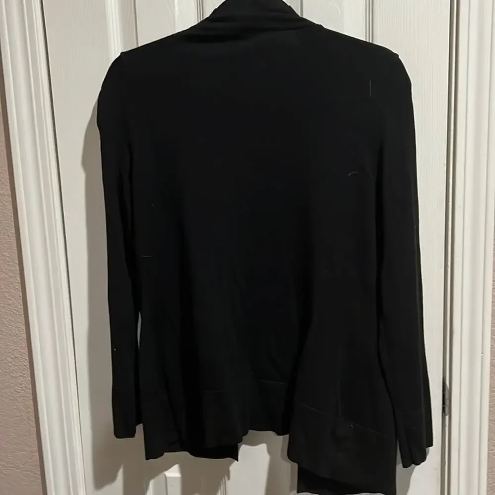 Open Front Lightweight Cardigan Sweater Sz Medium Black Othyroce - Picture 4 of 7